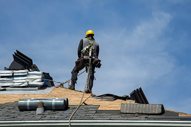 Professional Gutter Installation technician working in Greenville, MI